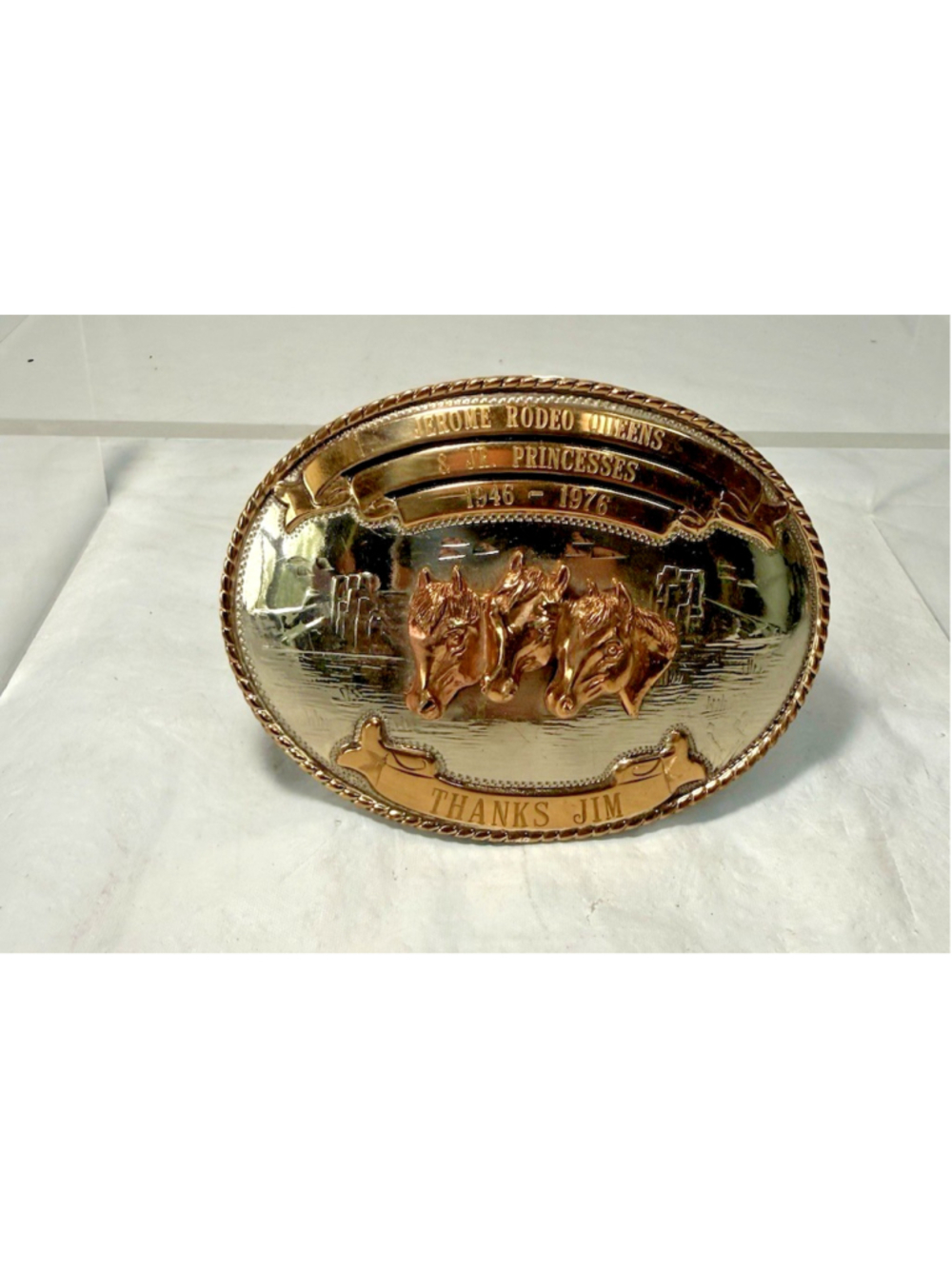 Vtg Comstock Rodeo Queen Cowboy Horse Sterling Silver Western Trophy Belt Buckle - Picture 9 of 9